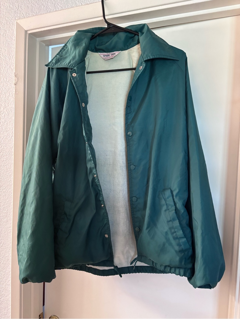 Vintage Spare Time Collection Coaches Jacket-Men’s Medium, Kelly Green